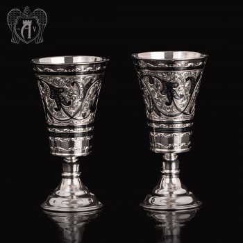 Набор  стаканов из серебра  «Краса Востока»