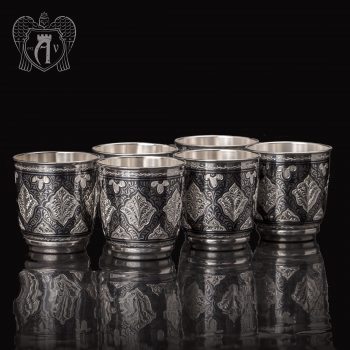 Набор серебряных стаканов «Люксор» 925 пробы