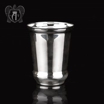 Серебряный стакан «Здоровье» + без крышки из чистого серебра 999 пробы