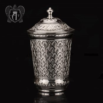 Серебряный стакан «Аквамарин» из чистого серебра 999 пробы