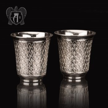 Серебряные стаканы «Елочка» без черни 2 шт