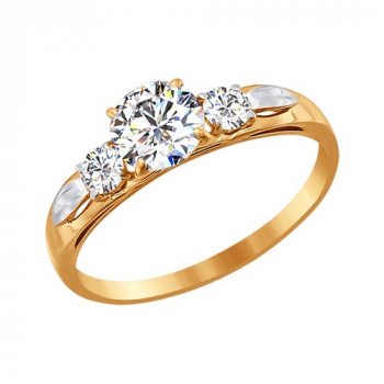 Помолвочное кольцо из золота со Swarovski Zirconia
