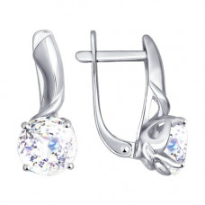 Серьги из белого золота со Swarovski Zirconia