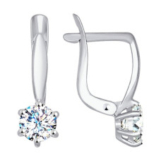 Серьги из белого золота со Swarovski Zirconia 5561