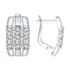 Серьги из белого золота со Swarovski Zirconia 5546 - Искрящееся совершенство для любого случая