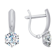 Серьги из белого золота со Swarovski Zirconia 4099