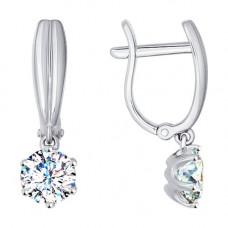 Серьги из белого золота со Swarovski Zirconia