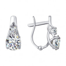 Серьги из белого золота со Swarovski Zirconia