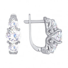 Серьги из белого золота со Swarovski Zirconia